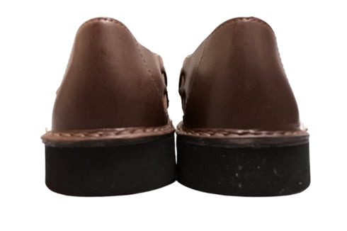 【Organic handloom GUNA ダークブラウン】メリージェーンタイプのストラップシューズ